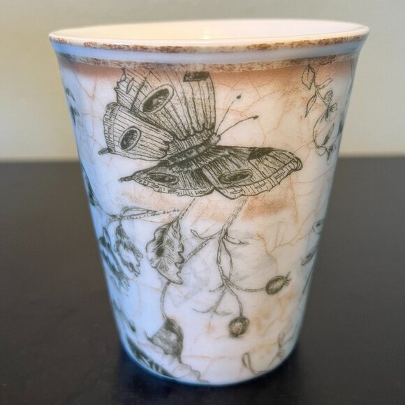 222 Fifth FLORAL TOILE  ~ Kathryn White / Art in Motion / Tapered Porcelain Cup - Picture 4 of 14